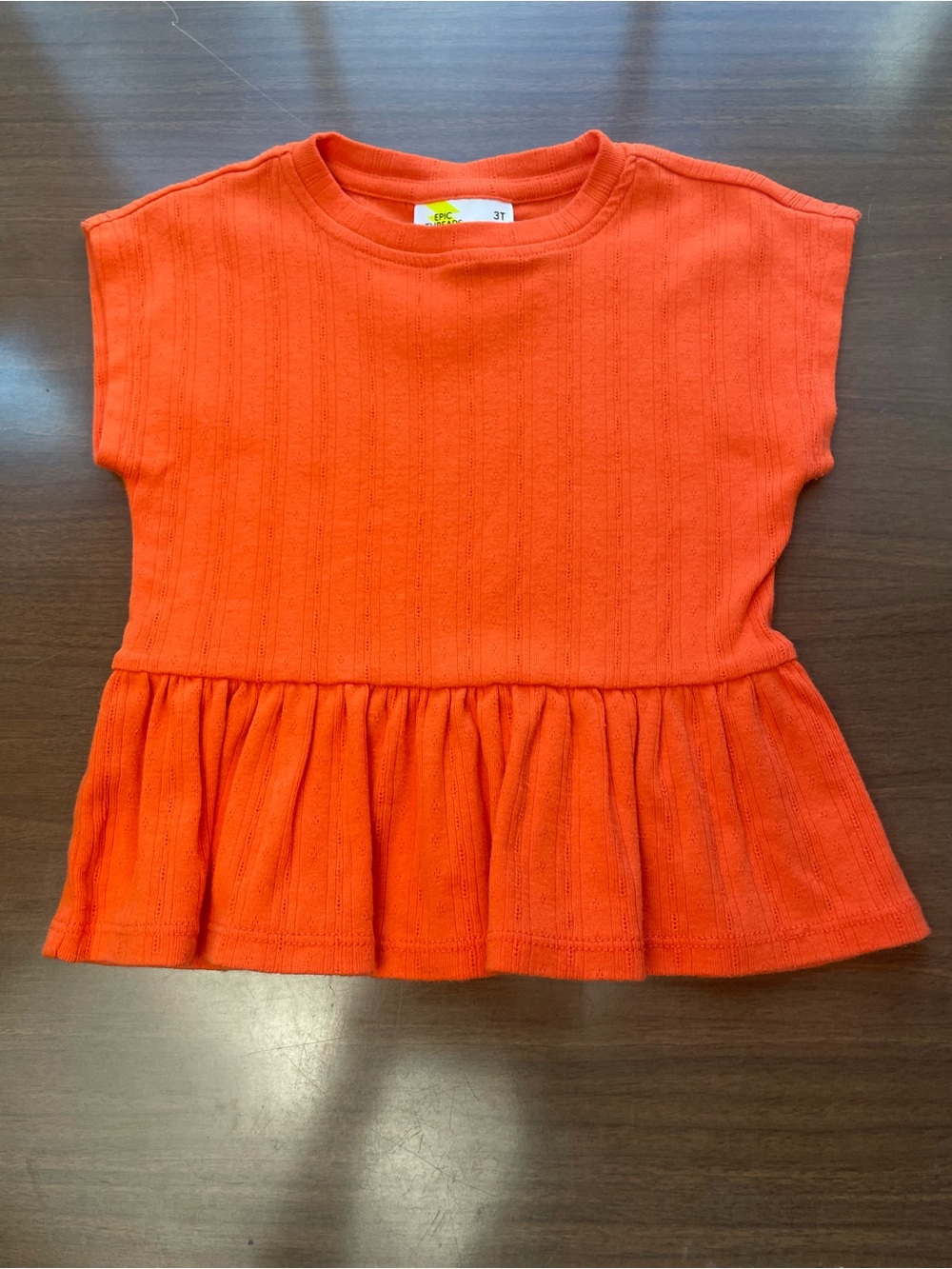 Epic Threads Girls' Bright Orange Peplum Top